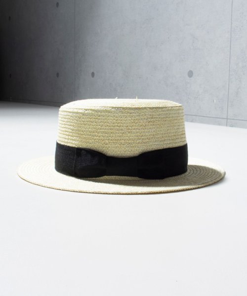 【GLOSTER/グロスター】STRAW BOATER HAT ストローハット 麦わら カンカン帽