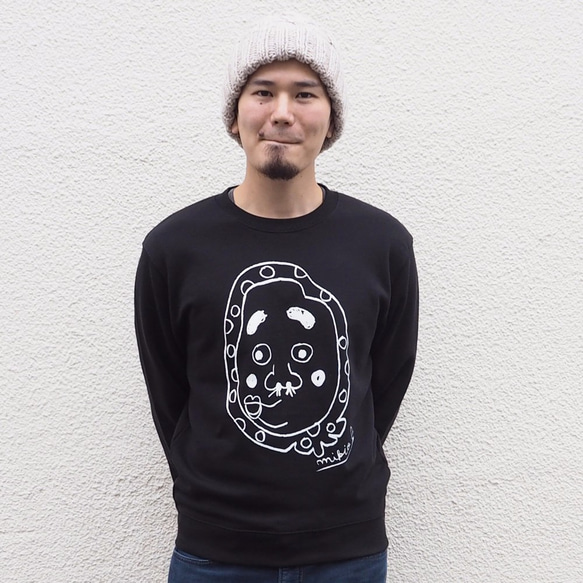 ひょっとこ メンズトレーナー S M L XL 2XL Black