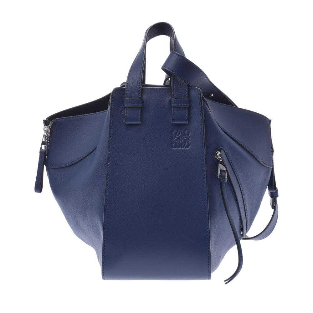 LOEWE ロエベ ハンモック スモール 紺 レディース カーフ 2WAYバッグ Aランク 中古 