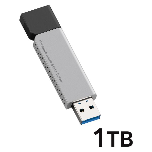 外付けSSD ポータブル USB3.2(Gen1) TypeA 1TB ブラック LMD-ELSPL100U3 エレコム 1個