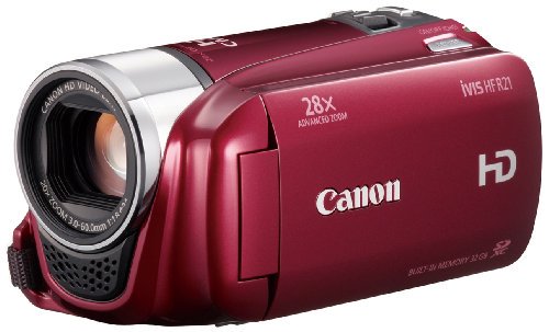 Canon デジタルビデオカメラ iVIS HF R21 レッド IVISHFR21RD 光学20倍 手ブレ補正 内蔵メモリー32GB【中古品】