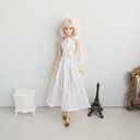 881【momokoDOLL ワンピース】白のガーゼのホルダーネックワンピース