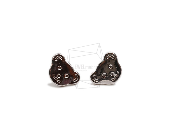 ERG-2363-R【2個入り】クマピアス  ,Teddy bear Post Earring