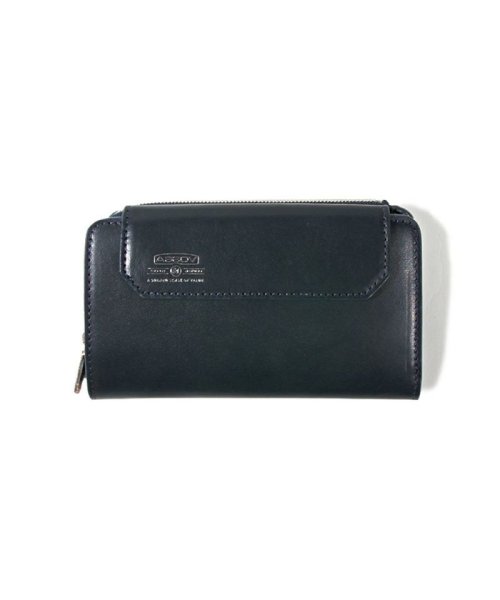 AS2OV / アッソブ LEATHER MOBILE SHORT WALLET NAVY