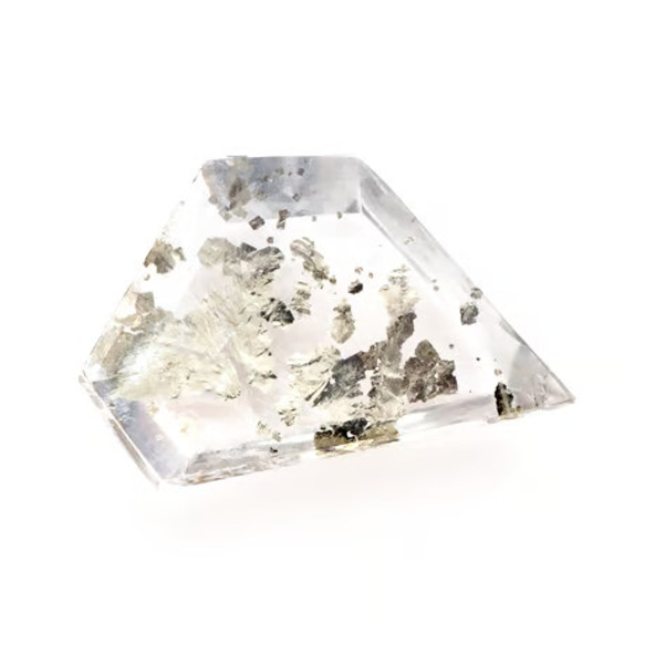 【銀色にきらめくパイライト入り】パイライトインクォーツ  7.35ct