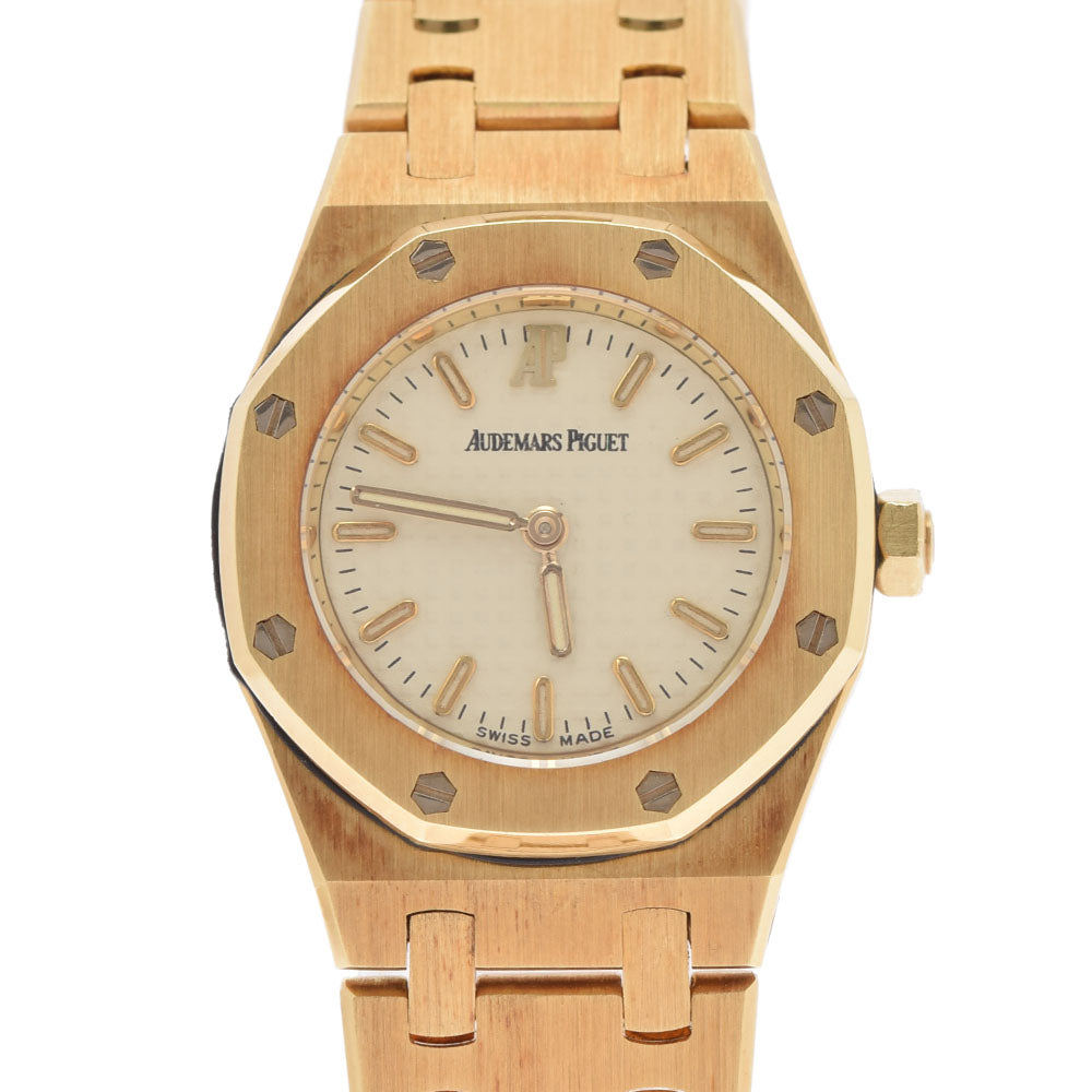 AUDEMARS PIGUET オーデマピゲ ロイヤルオーク 67075BA.00.1100BA05 レディース YG 腕時計 クオーツ アイボリー文字盤 Aランク 中古 