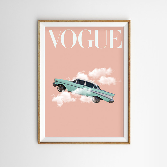 VOGUE ファッション空飛ぶアメ車 おしゃれなポスター