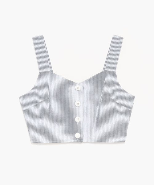 WU55 BUSTIER フロントボタンストライプビスチェ