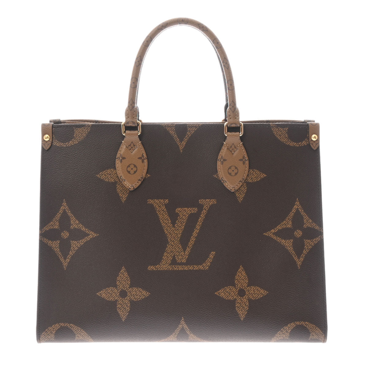 LOUIS VUITTON ルイヴィトン モノグラム リバース オンザゴー MM ブラウン M45321 レディース モノグラムリバースキャンバス 2WAYバッグ Aランク 中古 