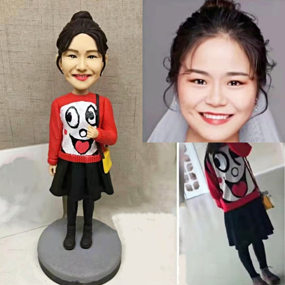 【オーダーメイド】お写真入から 3D 肖像画 似顔絵 人形 フィギュア 彼氏 彼女 誕生日ケーキトッパー 記念日カップル