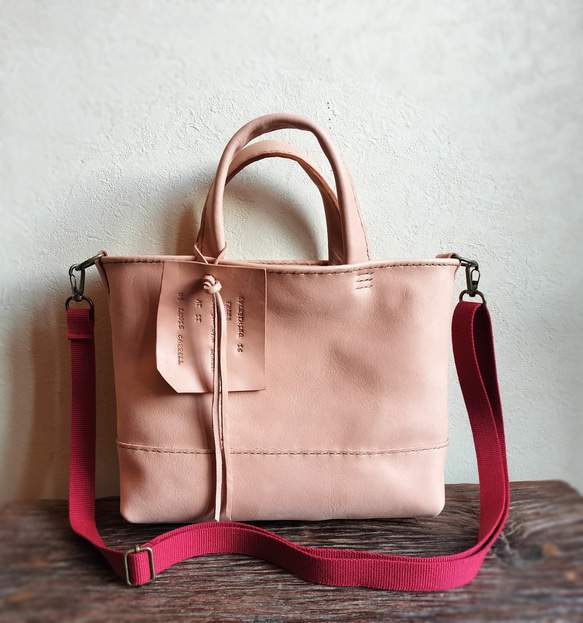 mainichi tote shoulder　ナチュラル　オイルヌメ（シュリンク）