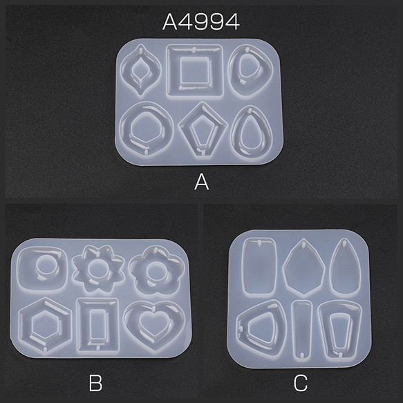 A4994-A  2枚 シリコンモールド レジンシリコンモールド ソフト シリコン型  2X（1枚）