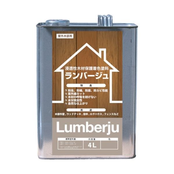 エービーシー商会 ABC ランバージュスタンダード チーク 4L LJ4L-N-TE 1セット(4缶) 784-3330（直送品）