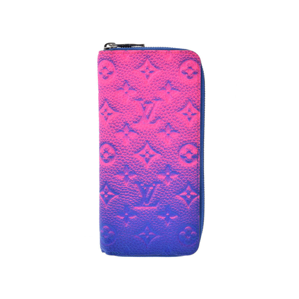 LOUIS VUITTON ルイヴィトン モノグラム ジッピーウォレット ヴェルティカル NM 2022春夏  ピンク/ブルー M81243 メンズ  トリヨンレザー 長財布 ABランク 中古 