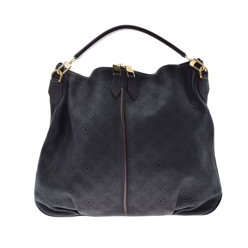 LOUIS VUITTON ルイヴィトン モノグラム マヒナ セレネ MM 黒 M93987 レディース マヒナレザー ショルダーバッグ Aランク 中古 