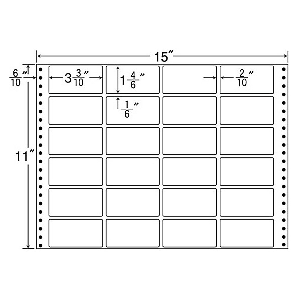 NANA 連続ラベルナナフォーム 15×11インチ 24面 500折 F806611-MT15T