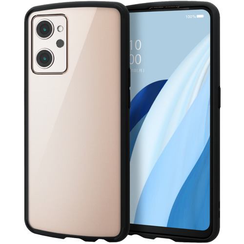 エレコム PM-O221TSLFCBK OPPO Reno7A ケース カバー ハイブリッド ストラップホール付 TOUGH SLIM LITE ブラック