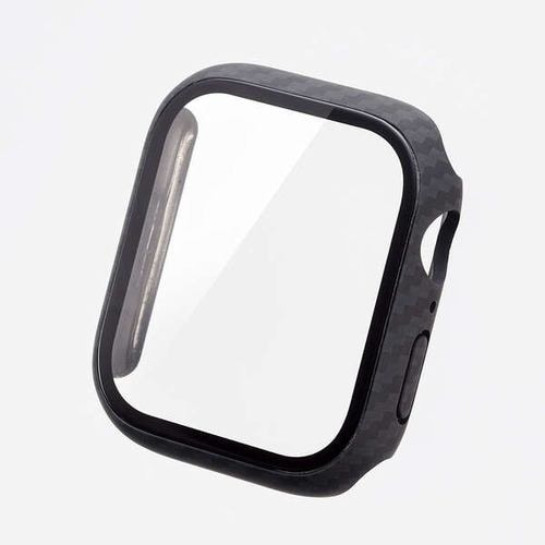 エレコム AW-23AFCGOCB Apple Watch Series 9 45mm用フルカバーケース プレミアムガラス ゴリラ0.21mm