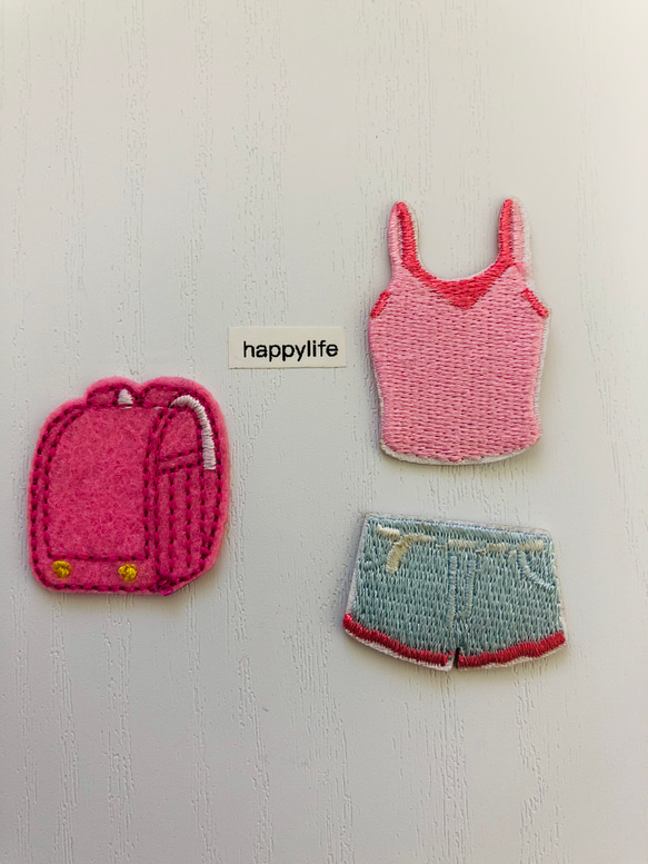 夏テーマ　3枚入　アイロンワッペン　刺繍アイロンワッペン