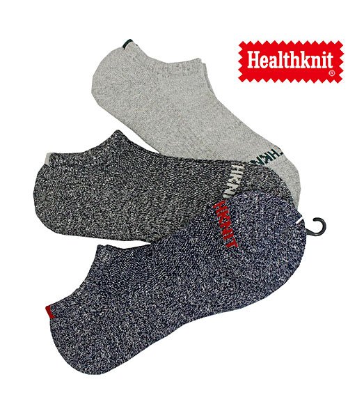 Healthknit ヘルスニット 3足セット スラブ スニーカーソックス アンクルソックス ショートソックス メンズ 靴下 レッグウェア インナー 下着