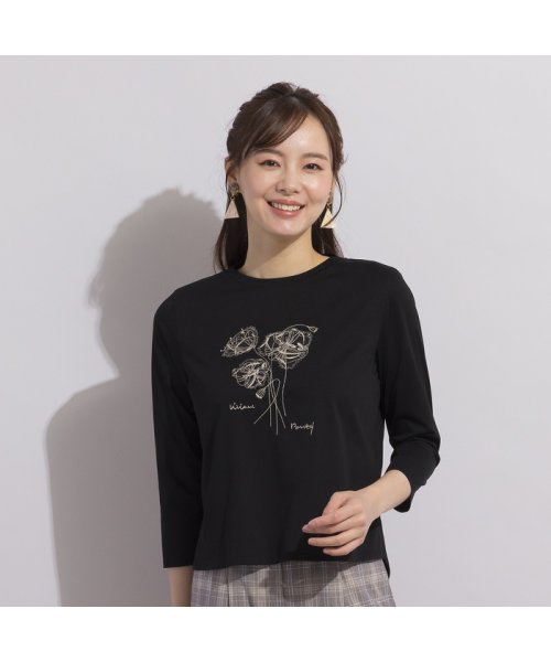 【S・Mサイズ】配色使い刺繍　加工Tシャツ