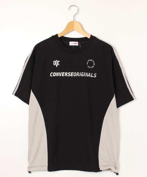 【CONVERSE/コンバース】袖2本ライン切替プリントTシャツ(UVカット・接触冷感)