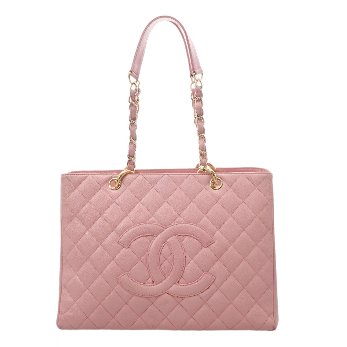 CHANEL シャネル GST グランドショッピングトート ピンク ゴールド金具 レディース キャビアスキン トートバッグ Bランク 中古 