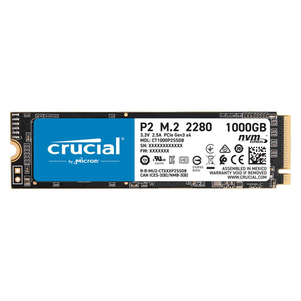 内蔵SSD Crucial P2 1TB NVMe PCIe M.2 SSD CT1000P2SSD8JP 1台