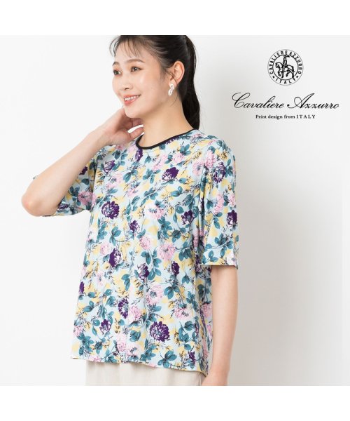 〔Cavaliere Azzurro〕アートフラワーTシャツ