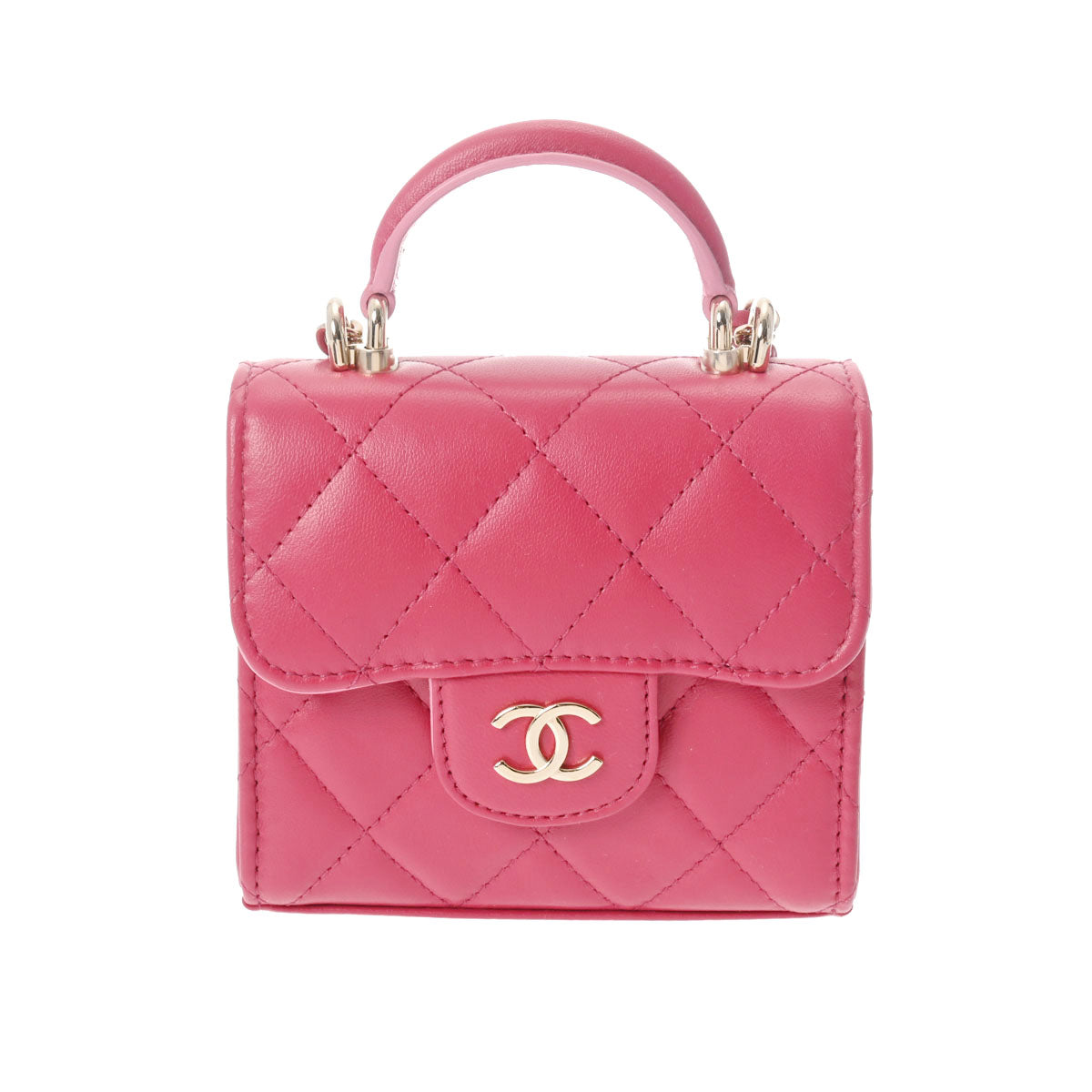 CHANEL シャネル マトラッセ ミニ チェーンショルダー ピンク AP2682 レディース ラムスキン ショルダーバッグ Aランク 中古 