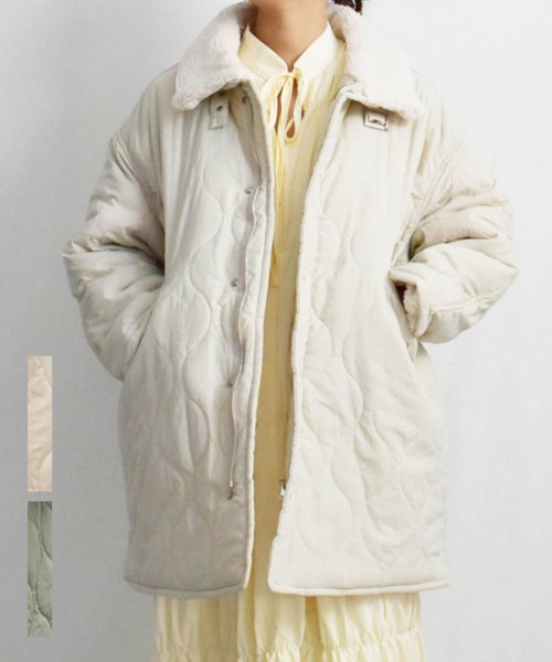 Boa Quilted Half Jacket 21107 ボアキルテイングハーフジャケット　ハーフジャケット　中綿ジャケット　ハーフコート　ボアコート　ボアジ