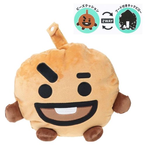 BT21 フード付き ネックピロー トラベルまくら SHOOKY LINE FRIENDS キャラクター プレゼント 男の子 女の子