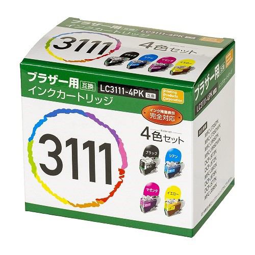 PPC PP-YBLC3111-4P ブラザー用互換インク(４色セット)