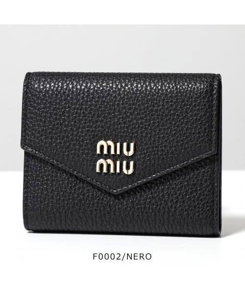 MIUMIU 二つ折り財布 5MH040 2DT7 レザー ミニ財布