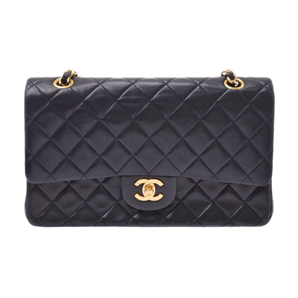 CHANEL シャネル マトラッセ チェーンショルダーバッグ 黒 ゴールド金具 レディース ラムスキン ショルダーバッグ ABランク 中古 