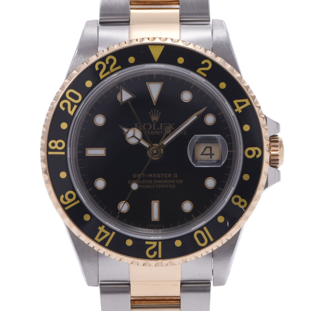 ROLEX ロレックス GMTマスター2 黒ベゼル 16713 メンズ SS/YG 腕時計 自動巻き 黒文字盤 Aランク 中古 