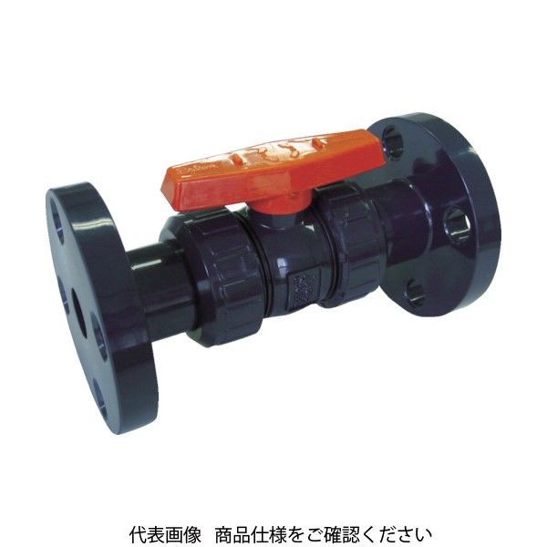 エスロン 塩ビ製ボールバルブ フランジ式 本体PVC OリングEPDM 50 長さ234mm×高さ185mm BV50FX 1個（直送品）