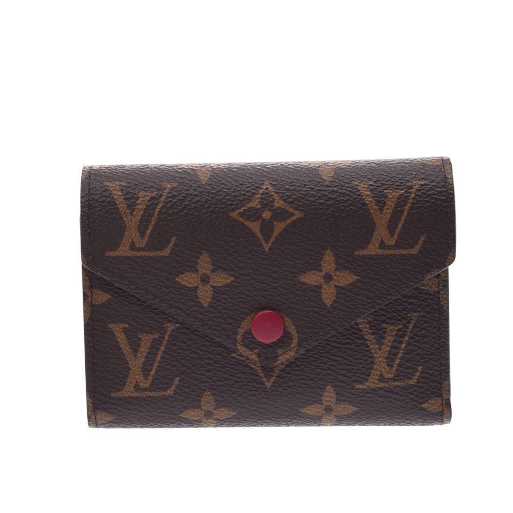 LOUIS VUITTON ルイヴィトン モノグラム ポルトフォイユ ヴィクトリーヌ コンパクトウォレット フューシャ M41938 ユニセックス モノグラムキャンバス 三つ折り財布 Aランク 中古 