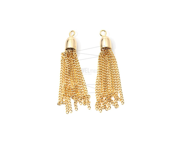 ERG-1275-G【2個入り】タッセチャーム,Tassel Charm/6mm x 40mm