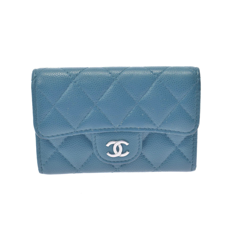 CHANEL シャネル グリーン A80799 レディース キャビアスキン コインケース Bランク 中古