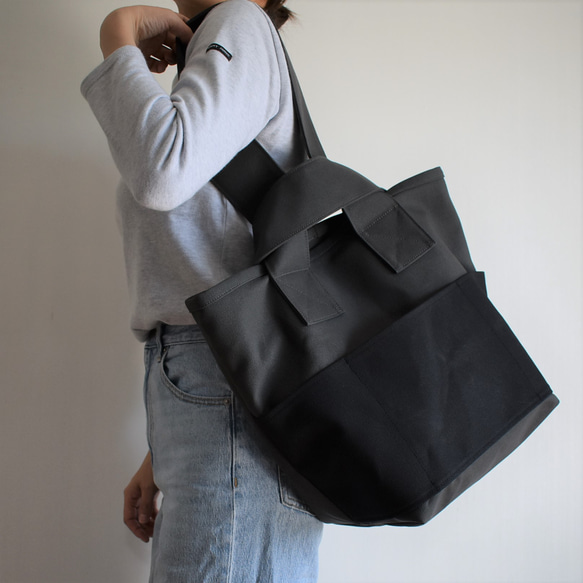 CLOUCHY SHOULDER BAG（チャコール/グレー×ブラック）