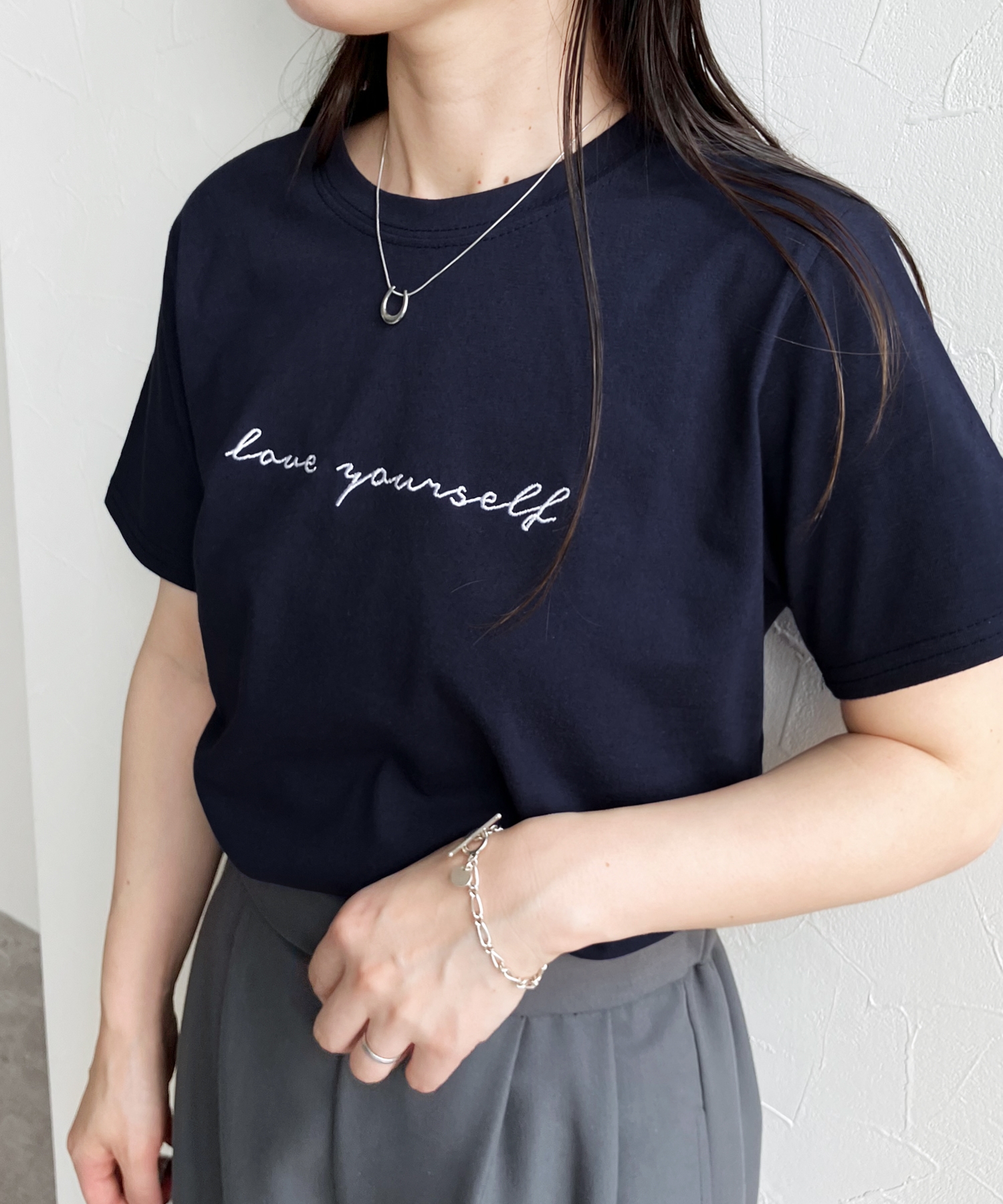 レカ/刺繍ロゴコンパクトTシャツ(R24133－v)