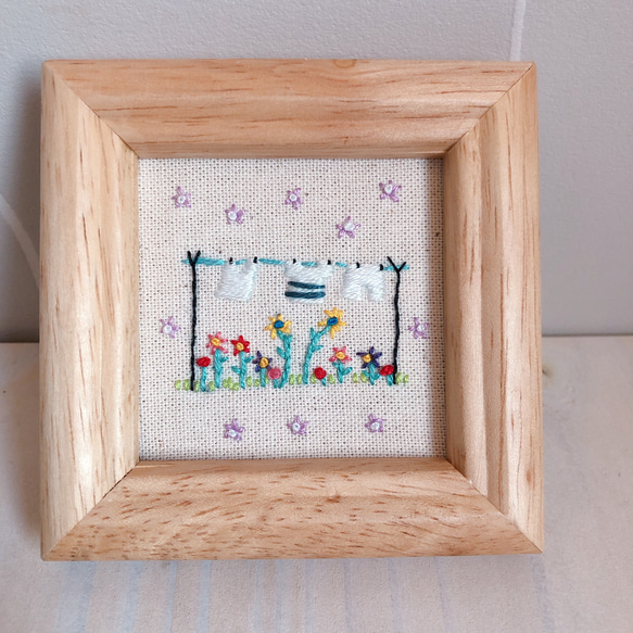 刺繍フレーム お花の刺繍 お洗濯 壁飾り インテリア雑貨 母の日ギフト プレゼント