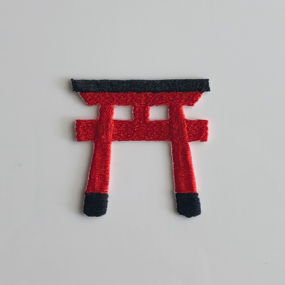 鳥居 刺繍シール ワッペン