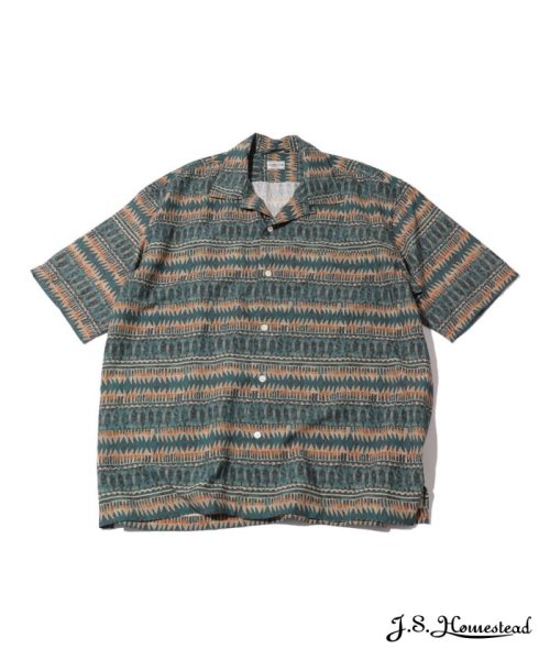 【J.S.Homestead】FOLK CRAFT PRINT OPEN SHIRT S/S