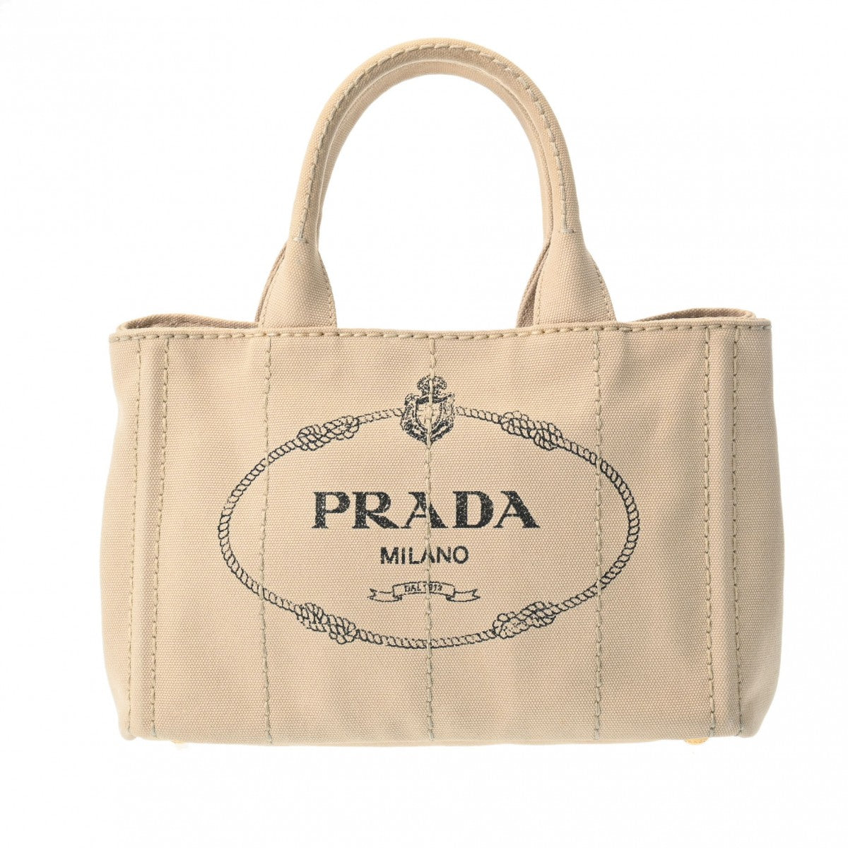 PRADA プラダ カナパ ミニ 2WAY ベージュ 1BG439 レディース キャンバス トートバッグ Aランク 中古 