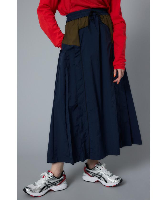 ヘリンドットサイ/Side pleats flare skirt