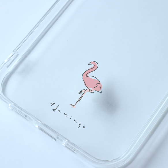 フラミンゴ　flamingo/mplant　スマホケース　iPhoneケース　クリアケース　ソフトケース シンプル