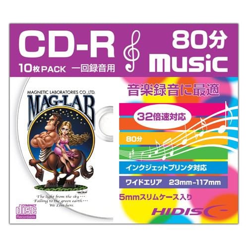 HIDISC HDCR80GMP10SC 音楽用CD-R スリムケース入り10枚パック