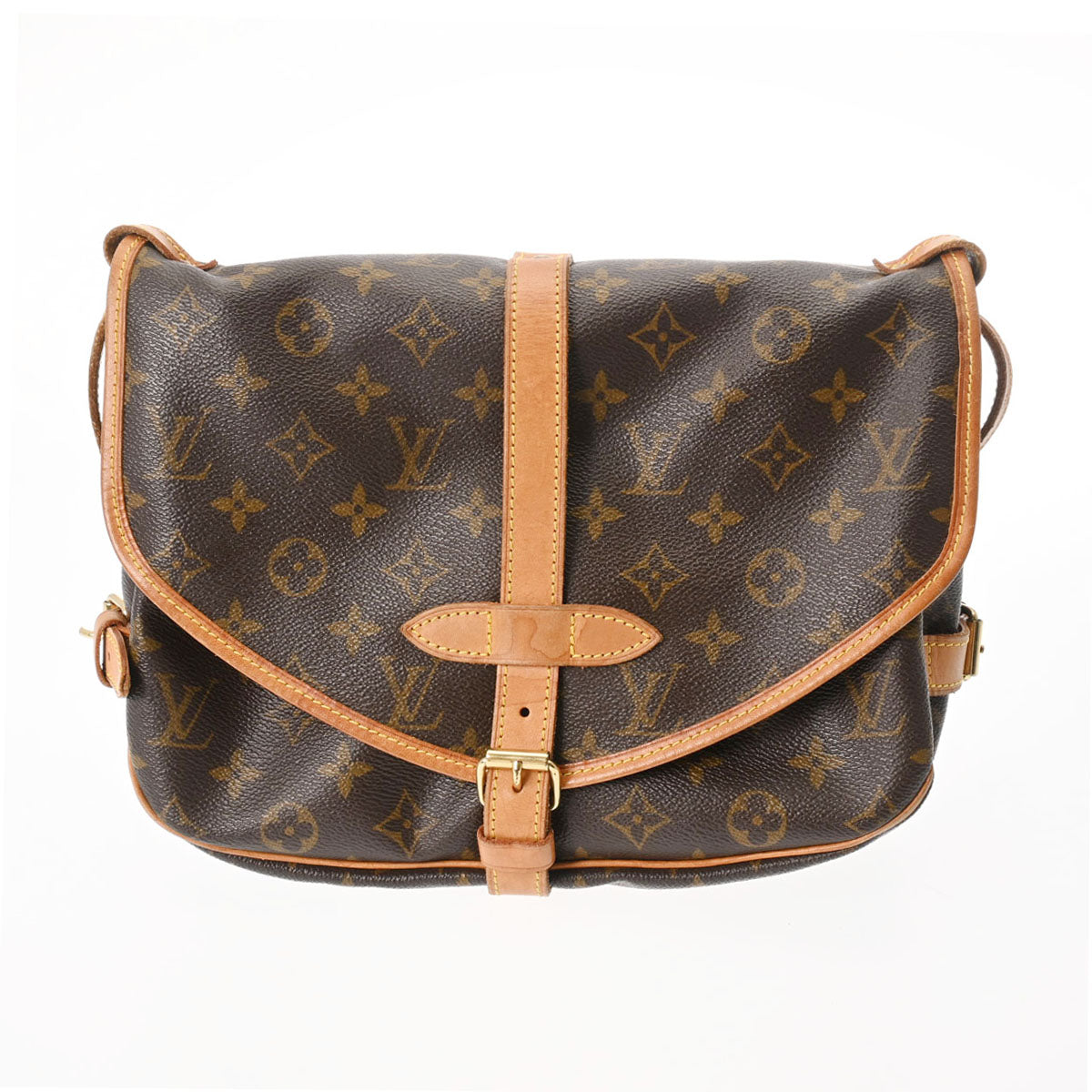 LOUIS VUITTON ルイヴィトン モノグラム ソミュール 30 ブラウン M42256 レディース モノグラムキャンバス ショルダーバッグ Bランク 中古 